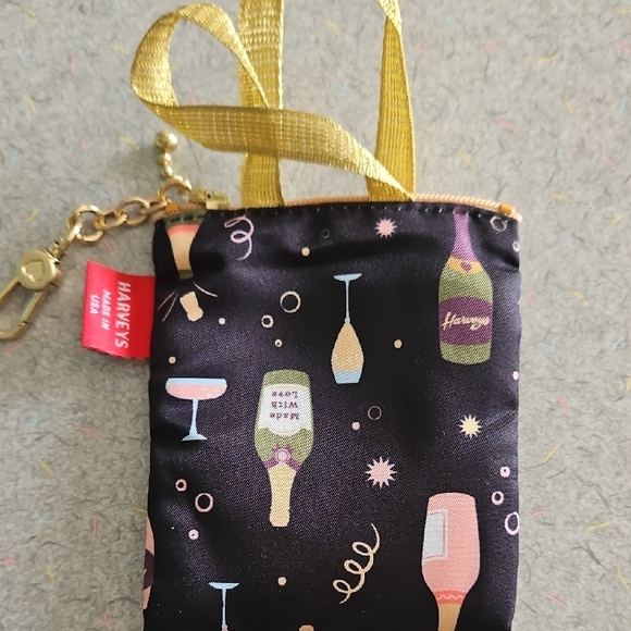 Chic Black Mini Tote with Gold Handles Coin Purse - Picture 7 of 15